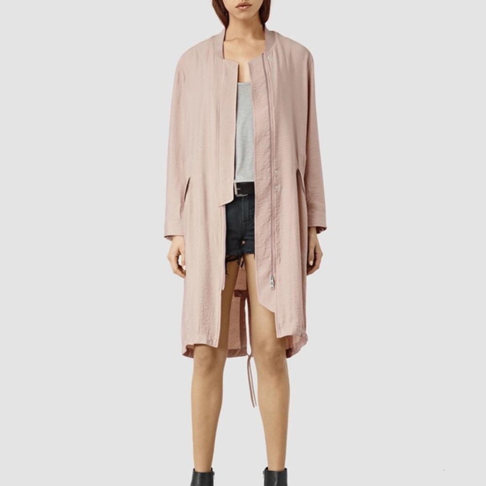 All Saints Dusty pink Duster Coat - Picture 4 of 8